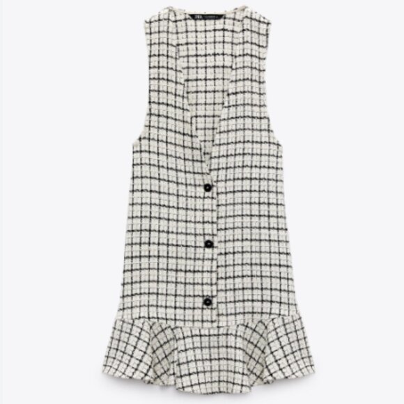NWT Zara | Plaid Pinafore Dress - Picture 1 of 9